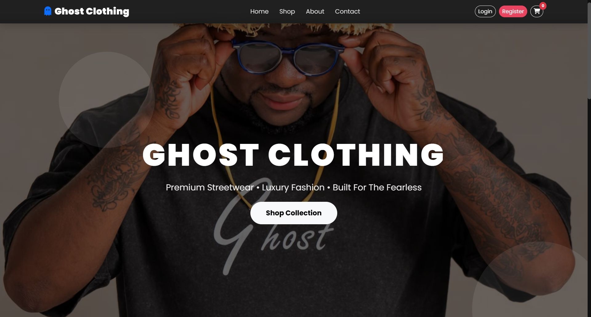 Ghost Clothing e-commerce project